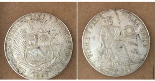 Un sol peruano de plata de 1887
