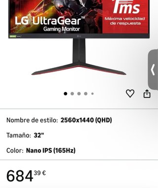 Monitor LG 32GP850-B 165Hz (156h uso)