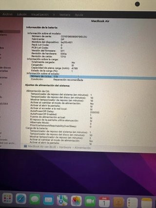 MacBook Air 2017 Plata 256GB i5 8GB RAM