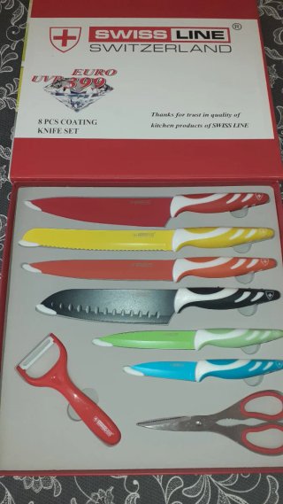 Juego 8 Cuchillos Swiss Line Recubrimiento
