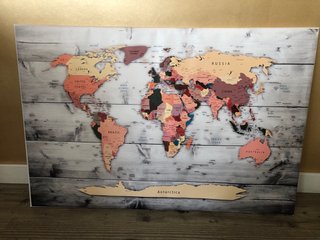 Mapa Mundi Madera Decorativo