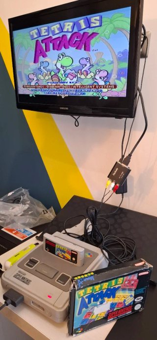 Super Nintendo Tetris Attack snes boxato gig