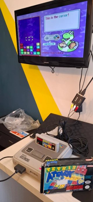 Super Nintendo Tetris Attack snes boxato gig