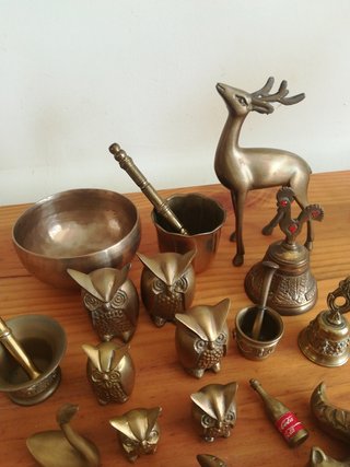 Lote antiguo de figuras de bronce