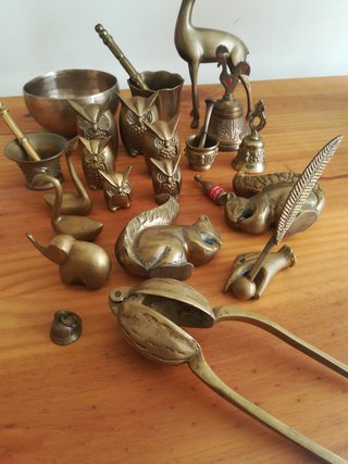 Lote antiguo de figuras de bronce