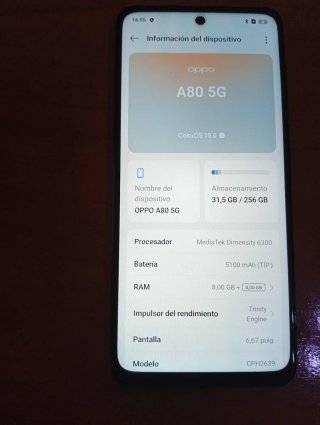 Móvil OPPO A80 Negro