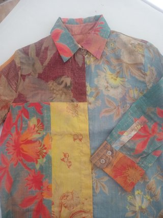 Camisa Zara Multicolor Estampada