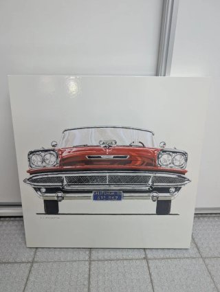 Cuadro Coche Clásico Rojo