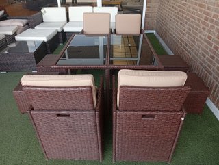 Conjunto Terraza Mesa Cristal y 4 Sillas