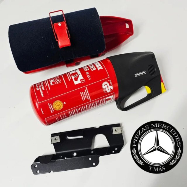 Extintor Mercedes Original con soporte.