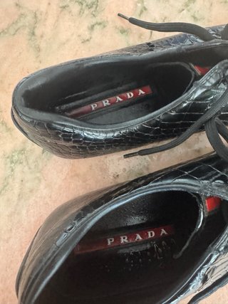 Zapatillas Prada Hombre Piel Cocodrilo Negras