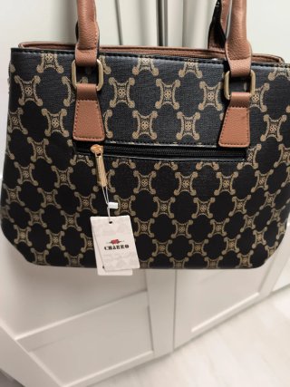 Bolso de hombro negro y marrón
