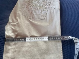 Pantaloni REBEL QUEEN beige con strass