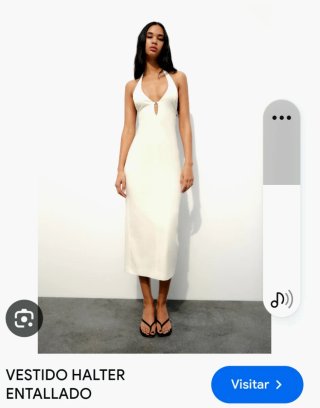 Vestido midi Zara beige con etiqueta