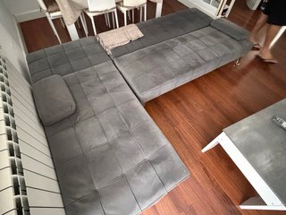 Sofá cama gris 3 cuerpos