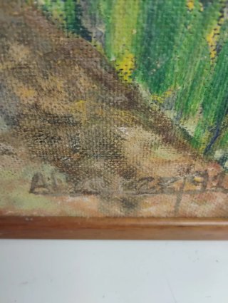 Pintura paisaje antiguo