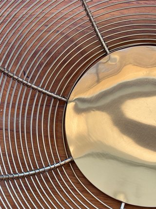 Cesta frutero alambre dorado 25 cm