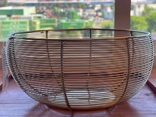 Cesta frutero alambre dorado 25 cm