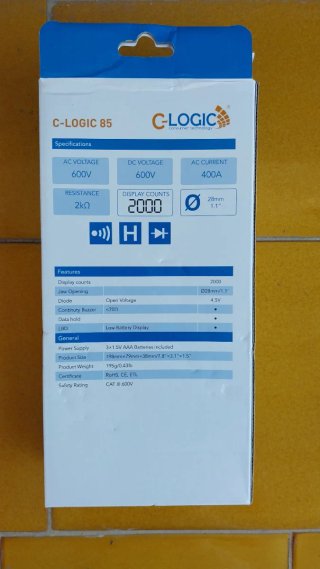 Pinza Amperimétrica Digital C-LOGIC 85, NUEVA.