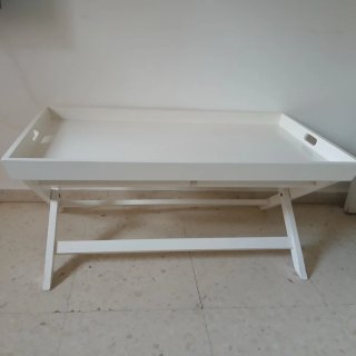 Mesa centro Tijera Blanca  con Bandeja 100 cm