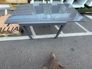 Mesa de jardín gris abatible 90x90