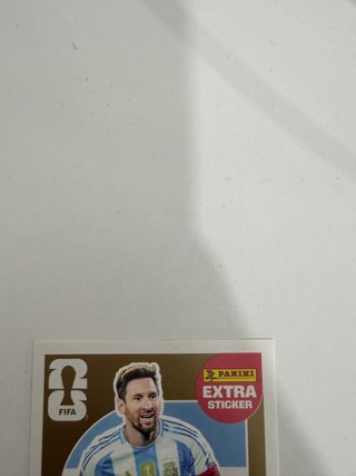 Cromo Leo Messi Extra Sticker Oro Mundial