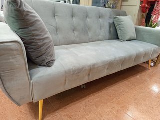 Sofá de 3 plazas gris terciopelo