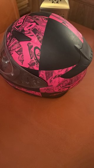 Casco Moto Shoei NXR Negro y Rosa