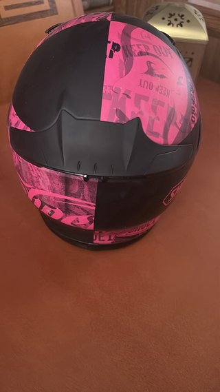 Casco Moto Shoei NXR Negro y Rosa