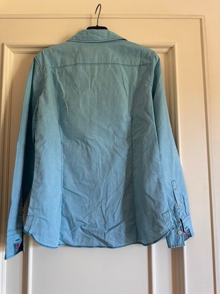 Camicia donna cotone azzurra manica lunga 38