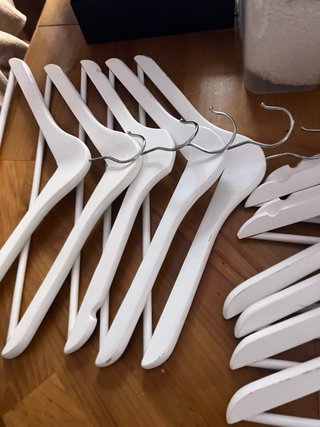 15 Perchas Madera Blancas