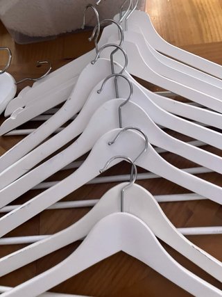 15 Perchas Madera Blancas