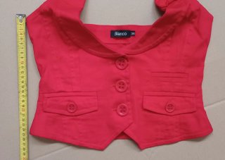 Top rojo tirante ajustable nuca
