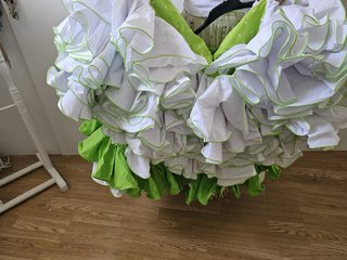 Traje Flamenca Sara de Benitez Verde/Blanco