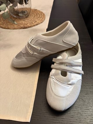 Zapatillas Bailarina Plata/Blanco