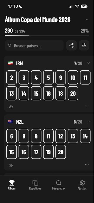 Cromos Faltantes Mundial 2026