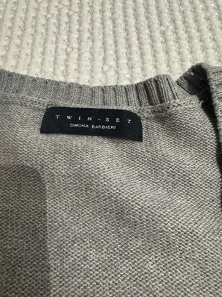 Jersey Twin Set Gris con Pedrería Talla S