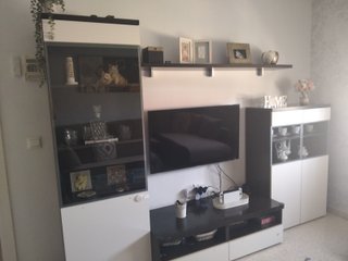 Mueble salón Merkamueble wengue/ blanco de 2'60 m