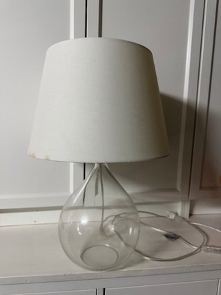 Lámpara de mesa cristal y tela