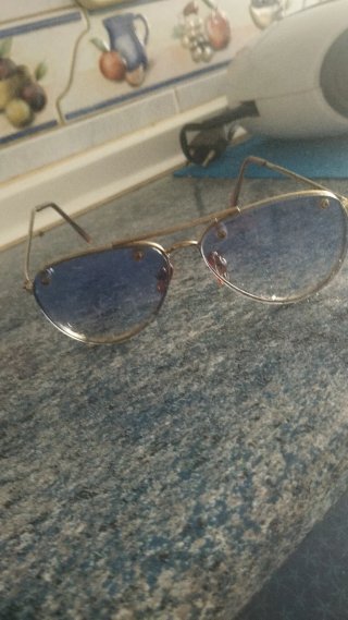 Gafas de sol niña azul y dorado