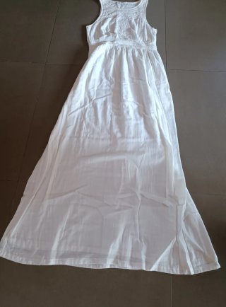 Vestido largo blanco Mango