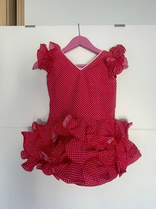 Traje Flamenca Niña Rojo Lunares