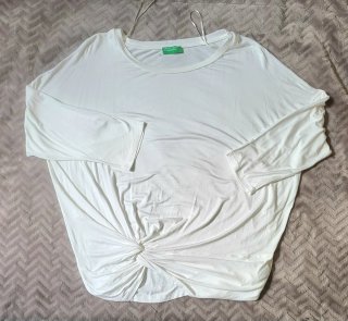 Jersey fino Benetton blanco T M