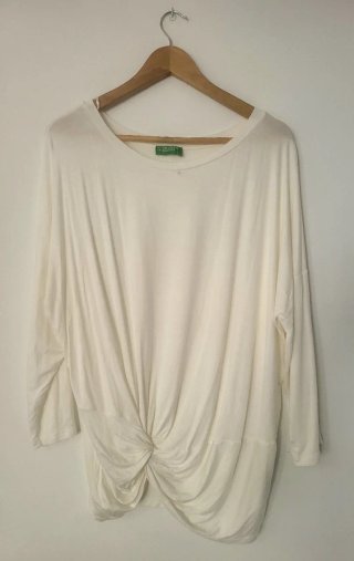 Jersey fino Benetton blanco T M