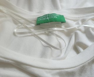 Jersey fino Benetton blanco T M