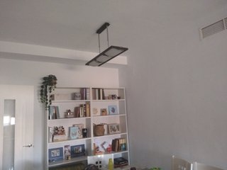 Lámpara Salón wengué y crsital