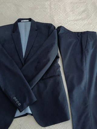 Traje Zara Azul Marino Regular Fit