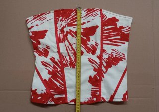 Top Corsé Estampado Rojo y Blanco