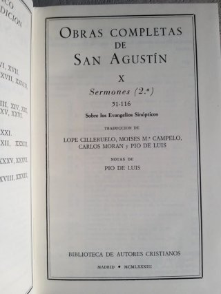 San Agustín X Sermones Evangelios Sinopticos