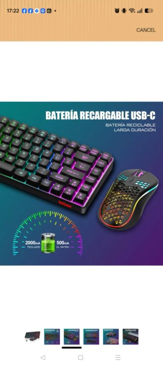 Teclado y Ratón Inalámbrico RedThunder